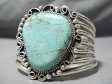 Breathtaking Vintage Native American Navajo #8 Turquoise Mine Sterling Silver Bracelet Old-Nativo Arts