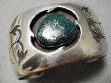 Opulent Vintage Native American Navajo Damale Turquoise Sterling Silver Bracelet Old-Nativo Arts