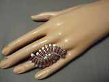 Phil Byjoe Navajo Coral Navajo Sterling Silver Native American Ring-Nativo Arts