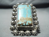 Phenomenal San Felipe Native American 8 Turquoise Sterling Silver Huge Ring-Nativo Arts