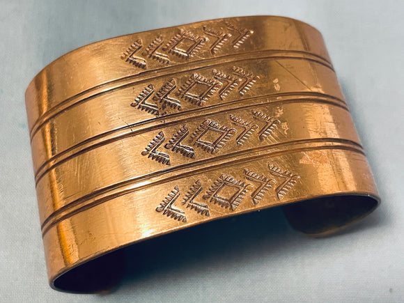 Gigantic Gorgeous Vintage Native American Navajo Copper Bracelet-Nativo Arts