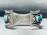 Expressive Native American Navajo Royston Turquoise Sterling Silver Eagle Bracelet Signed-Nativo Arts