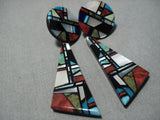 Native American Important Santo Domingo Chris Nieto Turquoise Sterling Silver Earrings-Nativo Arts
