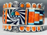 One Of The Most Intricate Vintage Native American Zuni Turquoise Sterling Silver Bracelet-Nativo Arts