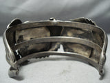 One Of The Best Vintage Native American Navajo Leaf Turquoise Sterling Silver Museum Bracelet-Nativo Arts