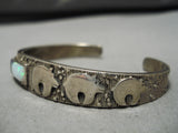 Exquisite Vintage Native American Navajo Sugulite Opal Sterling Silver Bracelet Inlay-Nativo Arts