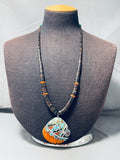 Native American Astounding Santo Domingo Turquoise Sterling Silver Shell Necklace-Nativo Arts