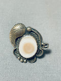 Pretty Vintage Native American Navajo Mother Of Pearl Sterling Silver Ring-Nativo Arts