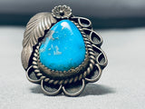 Edsitty Family Vintage Native American Navajo Turquoise Sterling Silver Ring Signed-Nativo Arts