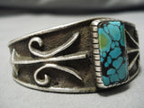Magnificent Vintage Native American Navajo Spiderweb Turquoise Sterling Silver Bracelet Old-Nativo Arts