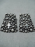Superlative Santo Domingo Sterling Silver Earrings Native American-Nativo Arts