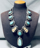 Benny Boyd Vintage Native American Navajo Turquoise Sterling Silver Necklace Old-Nativo Arts