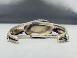Striking Vintage Native American Navajo Old Kingman Turquoise Sterling Silver Bracelet-Nativo Arts