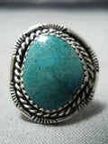 Amazing Vintage Native American Navajo Turquoise Sterling Silver Ring Old-Nativo Arts
