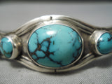 Important Vintage Native American Navajo Last Chance Turquoise Sterling Silver Bracelet-Nativo Arts