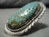 The Biggest Best Vintage Native American Zuni Robert Leekya #8 Turquoise Sterling Silver Ring-Nativo Arts