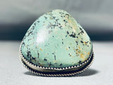 Gigantic Vintage Native American Navajo Turquoise Sterling Silver Ring-Nativo Arts