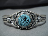 Tremendous Vintage Native American Navajo Spiderweb Turquoise Sterling Silver Bracelet Old Cuff-Nativo Arts