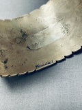 Heavy 108 Gram Native American Navajo Sterling Silver Rug Signed Bracelet Cuff-Nativo Arts