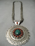 Unforgettable Vintage Native American Navajo Royston Turquoise Sterling Silver Necklace-Nativo Arts