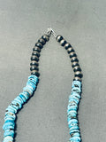 Double Yei Kachina Native American Navajo Turquoise Sterling Silver Naja Necklace-Nativo Arts