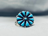 Adorable Vintage Native American Zuni Sleeping Beauty Turquoise Sterling Silver Ring-Nativo Arts