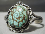 So Vivid!! Vintage Native American Navajo Carico Lake Turquoise Sterling Silver Bracelet Old-Nativo Arts