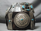 Heavy Authentic Vintage Native American Navajo Turquoise Sterling Silver Concho Belt Old-Nativo Arts
