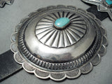 Huge 541 Gram Vintage Native American Navajo Turquoise Sterling Silver Concho Belt Old-Nativo Arts