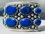 125 Grams Massive Powerful Vintage Sterling Silver Lapis Bracelet-Nativo Arts