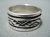 Detailed Vintage Navajo Intricate Sterling Silver Ring-Nativo Arts