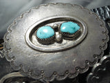 Heavy Thick Old Vintage Native American Navajo Turquoise Sterling Silver Concho Belt Old-Nativo Arts