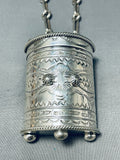 Best Important Vintage Native American Navajo Jewelry Box Sterling Silver Necklace-Nativo Arts