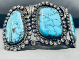 One Of The Best Vintage Native American Navajo Spiderweb Turquoise Sterling Silver Bracelet-Nativo Arts