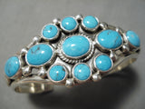 Important Vintage Native American Navajo Verdy Jake Turquoise Sterling Silver Bracelet-Nativo Arts