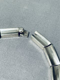 Advanced Silver Work Vintage Native American Navajo Sterling Silver Jet Necklace-Nativo Arts