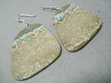 Native American Outstanding Santo Domingo #8 Turquoise Mine Sterling Silver Earrings-Nativo Arts