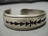 Authentic Vintage Native American Navajo Thomas Singer Sterling Silver Bracelet-Nativo Arts