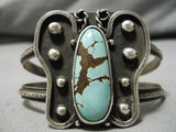 Stunning Vintage Native American Navajo Butterfly Turquoise Sterling Silver Bracelet Old-Nativo Arts