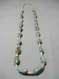 Native American Impressive Vintage Santo Domingo Royston Turquoise Sterling Silver Necklace-Nativo Arts