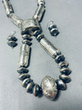 Rare Jacla Tubes Native American Navajo Sterling Silver Necklace-Nativo Arts