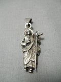 Wonderful Vintage Native American Navajo Sterling Silver Christian Statue Pendant-Nativo Arts