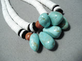 Dramatic Vintage Santo Domingo Royston Turquoise Necklace Native American Old-Nativo Arts