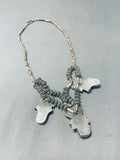 Choker Style Detailed Vintage Native American Navajo Turquoise Heishi Sterling Silver Necklace-Nativo Arts