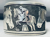 Horse Rider Vintage Thomas Singer Native American Navajo Sterling Silver Bracelet-Nativo Arts