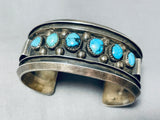 Astounding Vintage Native American Navajo Kingman Turquoise Sterling Silver Bracelet-Nativo Arts
