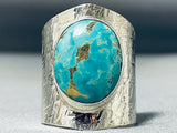 Astonishing Native American Navajo Royston Turquoise Sterling Silver Ring-Nativo Arts