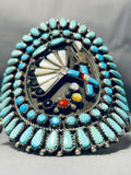 The Best Johnny Mike Vintage Native American Navajo Turquoise Sterling Silver Inlay Bracelet-Nativo Arts
