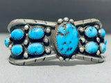 Milton Lasiloo Vintage Native American Zuni Morenci Turquoise Sterling Silver Bracelet-Nativo Arts
