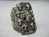 Family Of Crosses Vintage Native American Navajo Sterling Silver Ring-Nativo Arts